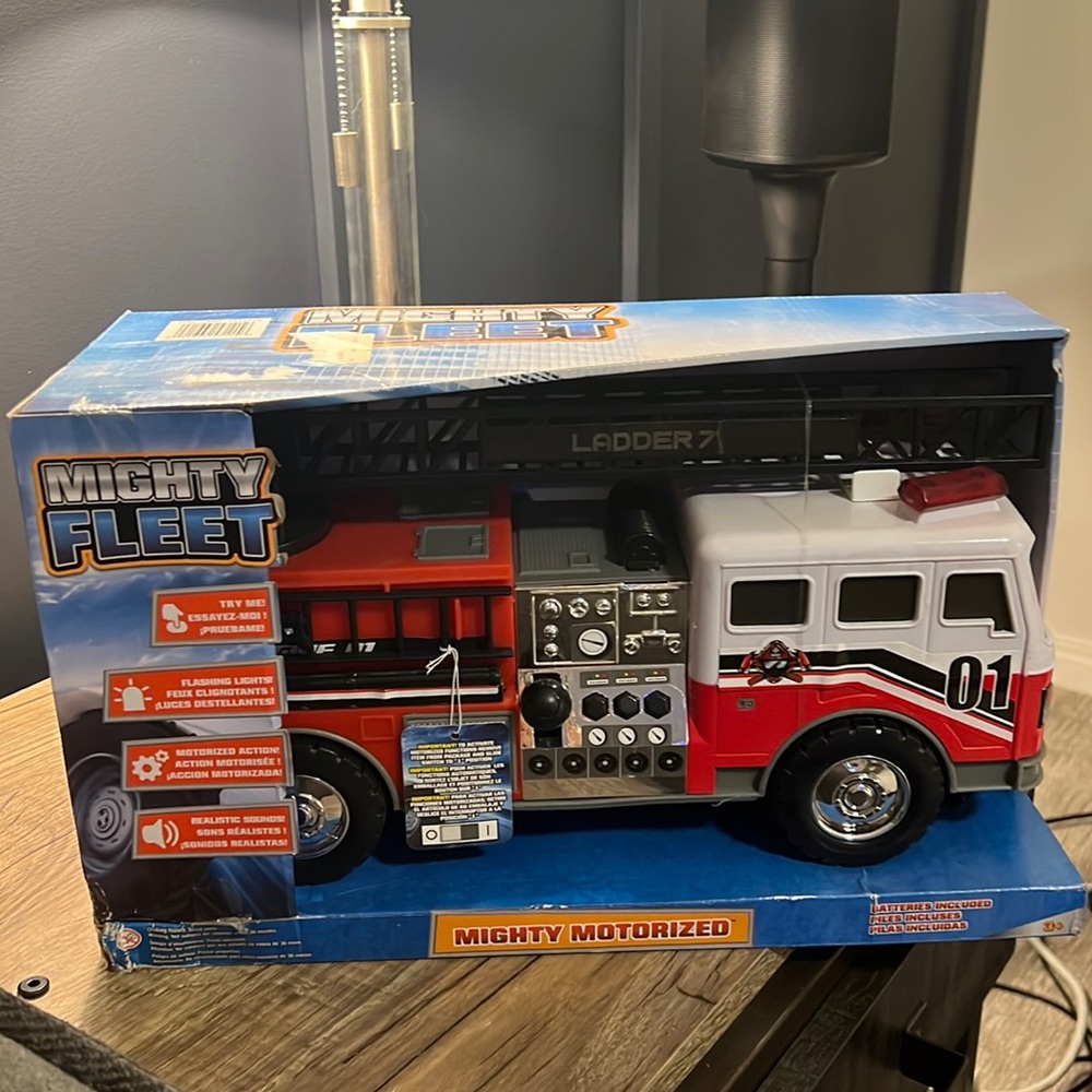 Red & White Motorized Fire Truck Toy